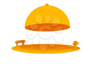 Restaurant cloche isolated on white background 