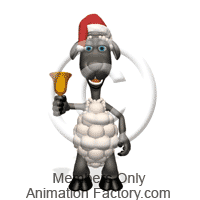 Sheep ringing Christmas bell