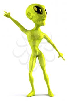 Royalty Free Clipart Image of a Dancing Alien