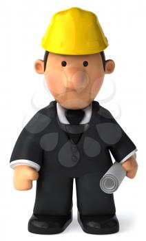 Royalty Free Clipart Image of a Man in a Hard Hat