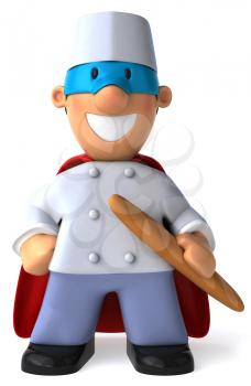 Royalty Free Clipart Image of a Masked Crusader Baker