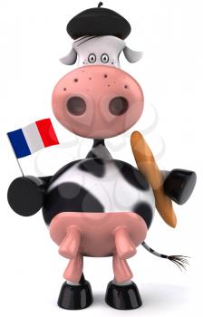 Royalty Free Clipart Image of a French Cow