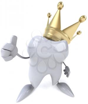 Royalty Free Clipart Image of a Tooth With a Crown