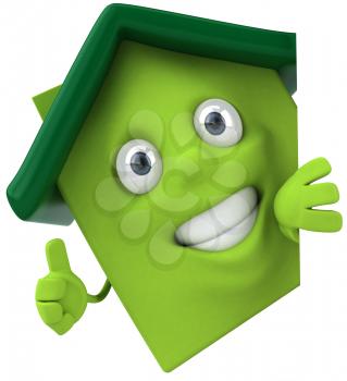 Royalty Free Clipart Image of a Green House