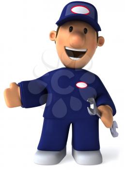 Royalty Free Clipart Image of a Mechanic