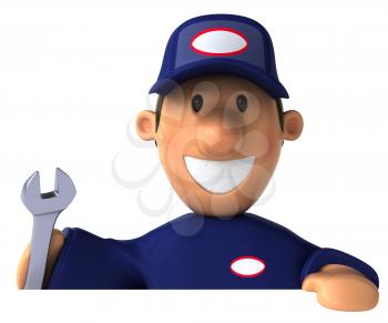 Royalty Free Clipart Image of a Mechanic