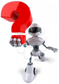 Royalty Free Clipart Image of a Robot With a Question Mark