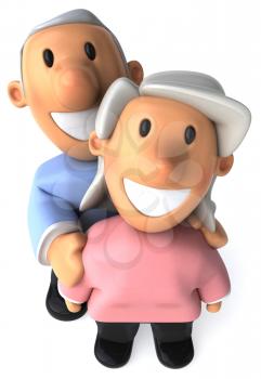 Royalty Free Clipart Image of a Senior Couple