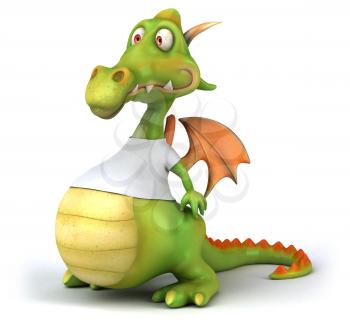 Dragon with a white tshirt