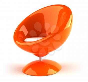 Royalty Free 3d Clipart Image of an Orange Bubble Chair