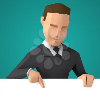 Low poly business man