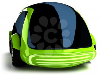 Royalty Free 3d Clipart Image of a Green Car