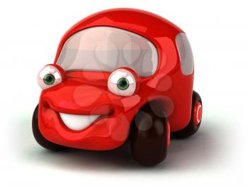 Royalty Free 3d Clipart Image of a Red Car