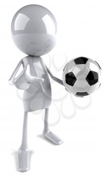 Royalty Free 3d Clipart Image of Soccer Player Holding a Ball