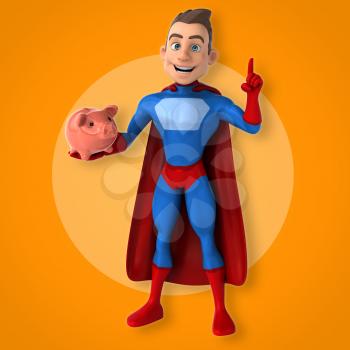 Fun superhero - 3D Illustration