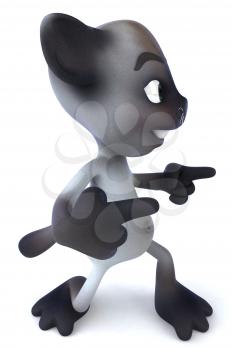 Royalty Free 3d Clipart Image of a Cat Dancing