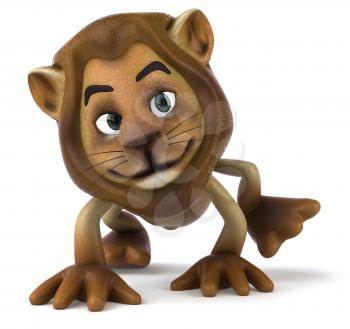 Royalty Free 3d Clipart Image of a Lion Walking on All Fours
