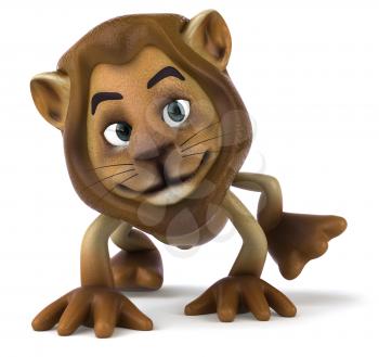 Royalty Free 3d Clipart Image of a Lion Walking on All Fours