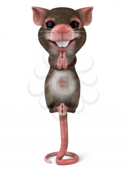 Royalty Free 3d Clipart Image of a Mouse Meditating