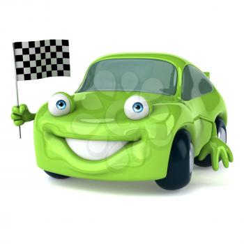 Green car - 3D Illustration