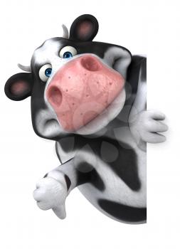 Fun cow - 3D Illustration