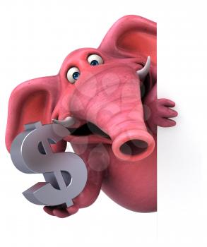 Pink elephant - 3D Illustration