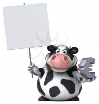 Fun cow - 3D Illustration