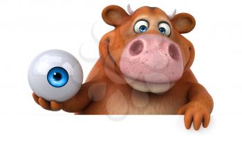 Fun cow - 3D Illustration