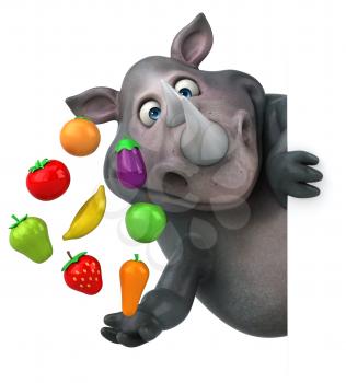 Fun rhinoceros - 3D Illustration