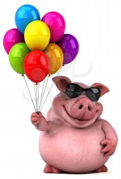 Fun pig - 3D Illustration