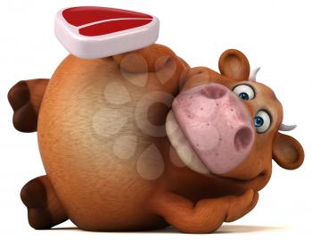 Fun cow - 3D Illustration