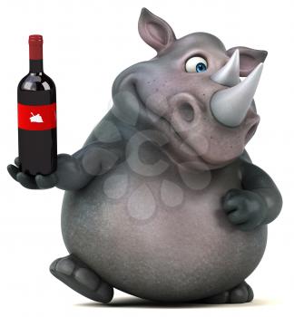 Fun rhinoceros - 3D Illustration