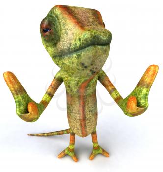 Royalty Free 3d Clipart Image of a Chameleon Giving Thumbs Up Signs