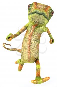 Royalty Free 3d Clipart Image of a Chameleon Running