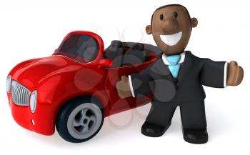 Fun business man - 3D Illustration