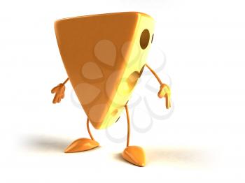 Royalty Free 3d Clipart Image of a Block of Cheese