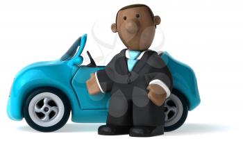 Fun business man - 3D Illustration