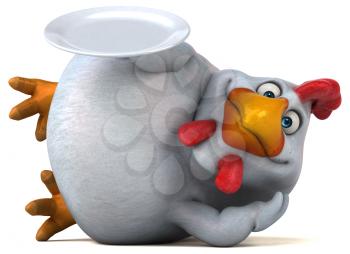 Fun chicken - 3D Illustration