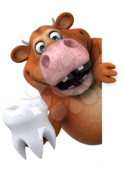 Fun cow - 3D Illustration