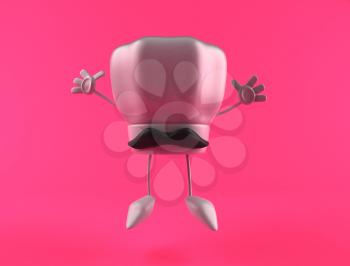 Royalty Free 3d Clipart Image of a Chef's Hat With a Moustache