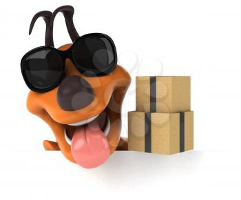 Fun dog - 3D Illustration