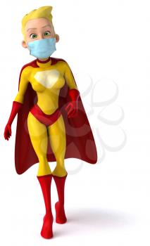 3D Illustration of a superhero with a mask