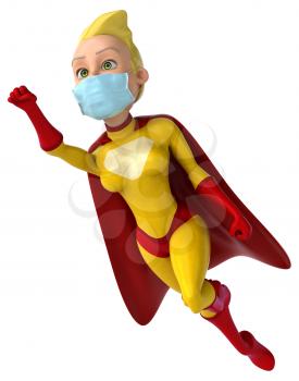 3D Illustration of a superhero with a mask