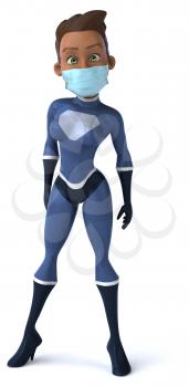 3D Illustration of a superhero with a mask