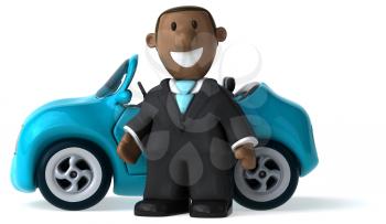 Fun business man - 3D Illustration