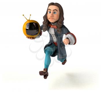 3D Illustration of a cartoon man in historical baroque costume