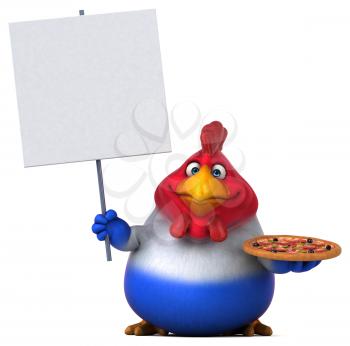 Fun chicken - 3D Illustration