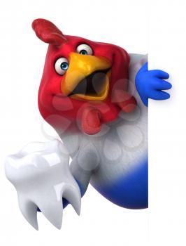 Fun chicken - 3D Illustration