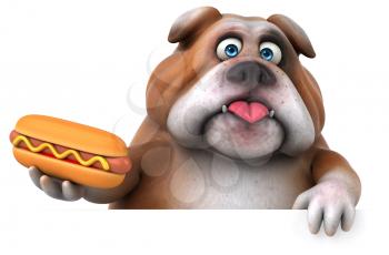 Fun bulldog - 3D Illustration