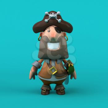 Cartoon pirate - 3D Illustration